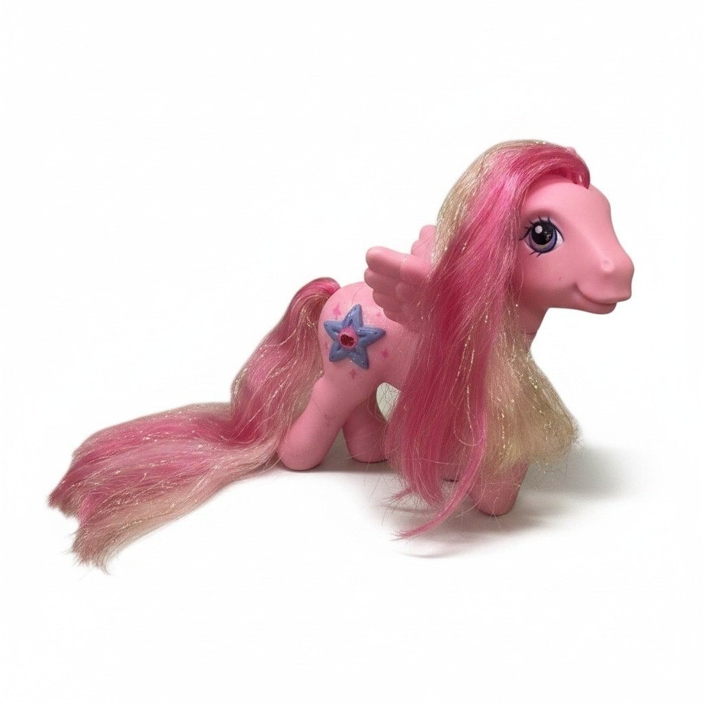 My Little Pony G3 Star Catcher Pegasus Pink Glitter Star Jewel Hasbro 2000s Toy